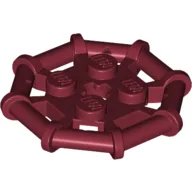 Plate Special 2 x 2 with Bar Frame Octagonal, Reinforced, Completely Round Studs / Dark Red