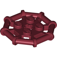Lego Plate Special 2 x 2 with Bar Frame Octagonal, Reinforced, Completely Round Studs / Dark Red