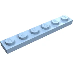 Plate 1 x 6 / Bright Light Blue