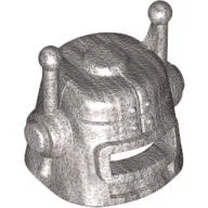 Helmet with Eye Slot and Antenna / Metallic Silver