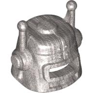 Lego Helmet with Eye Slot and Antenna / Metallic Silver
