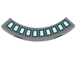 Tile, Round Corner 4 x 4 Macaroni with Blue and White Rectangles (SW Lights) Pattern (Sticker) - Set 75319