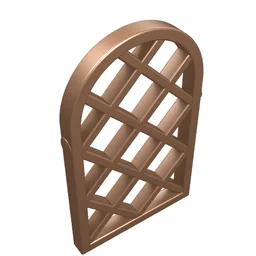 Window 1 x 2 x 2 2/3 Pane Lattice Diamond with Rounded Top / Copper