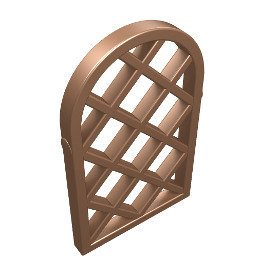 Lego Window 1 x 2 x 2 2/3 Pane Lattice Diamond with Rounded Top / Copper