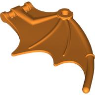 Lego Creature Body Part, Dragon / Thestral Wing with Bar Connection [PLAIN] / Orange