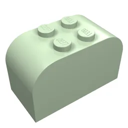Brick Curved 2 x 4 x 2 Double [Plain] / Light Green