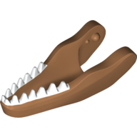Lego Animal Body Part, Dinosaur, Carnotaurus Lower Jaw with White Teeth / Medium Nougat