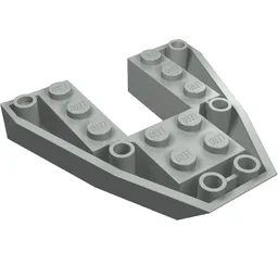 Brick Wedged, Sloped Inverted 6 x 6 x 1 Boat Bow / Light Gray