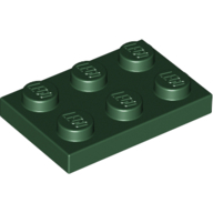 Lego Plate 2 x 3 / Dark Green