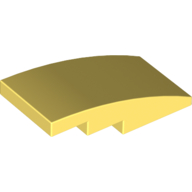 Lego Brick Curved 4 x 2 No Studs / Bright Light Yellow
