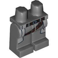 Lego Hips and Dark Bluish Gray Legs with Light Bluish Gray Coattails and Dual Belt Print / Dark Bluish Gray