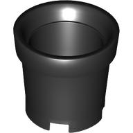 Lego Bucket without Handle Holes - 4 Holes in Bottom / Black