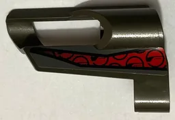 Technic, Panel Fairing # 6 Small Short, Large Hole, Side B with Black and Red Pattern (Sticker) - Set 8353