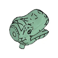 Animal Body Part, Dinosaur, Head, Small / Sand Green