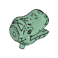 Lego Animal Body Part, Dinosaur, Head, Small / Sand Green