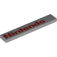 Tile 1 x 6 with 'Nintendo' Print / Light Bluish Gray