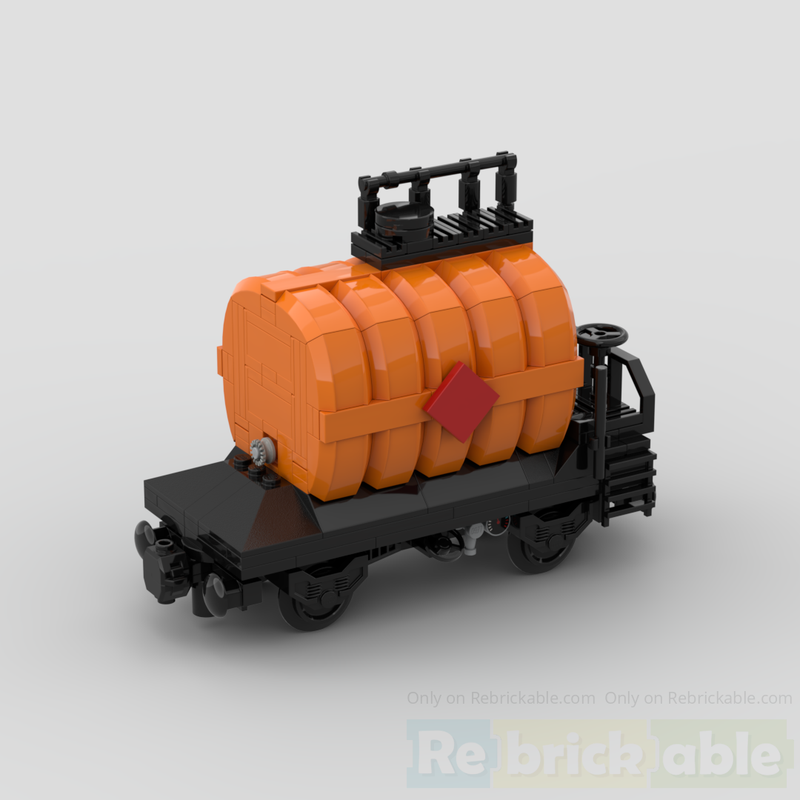 Lego 7 stud wide ADR train tank car - tanker railcar