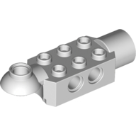 Lego Technic Brick Special 2 x 3 with Pin Holes, Rotation Joint Ball Half [Horizontal Top], Rotation Joint Socket / Very Light Bluish Gray