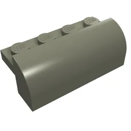 Brick Curved 2 x 4 x 1 1/3 / Dark Gray