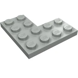 Plate 4 x 4 Corner / Light Gray