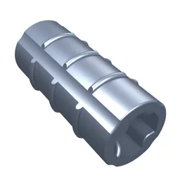 Technic Axle Connector Ridged [with x Hole x Orientation] / Pearl Sand Blue