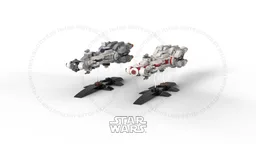 Micro CR-90 Collerian Corvette for Rebel Alliance Fleet Complete Edition