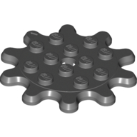 Lego Plate Special 4 x 4 Splat Gear, 10 Teeth / Dark Bluish Gray