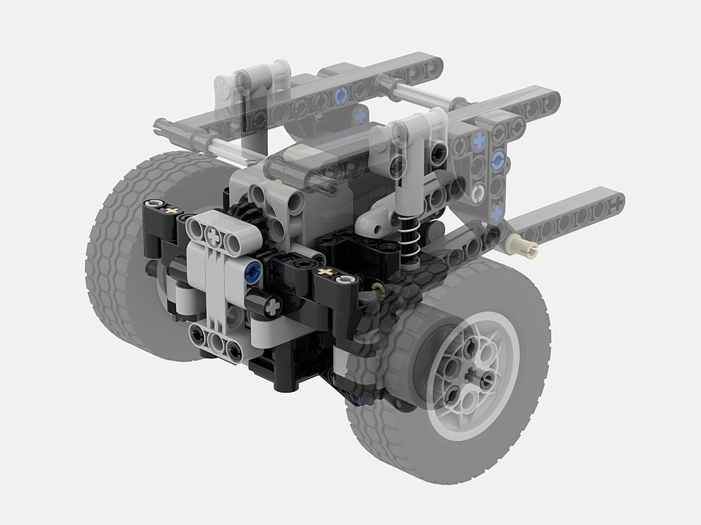 Lego 11-Stud Motorized Front Axle (Onboard PU Servo)