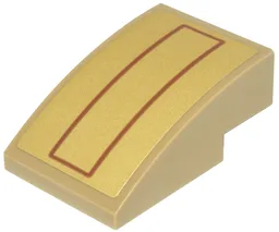 Slope, Curved 3 x 2 with Dark Orange Rectangle on Gold Background Pattern (Sticker) - Set 76210