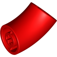 Lego Brick Round 2 x 2 D. Tube with 45° Elbow and Axle Holes (Crossholes) at Each End [SHORT] / Red
