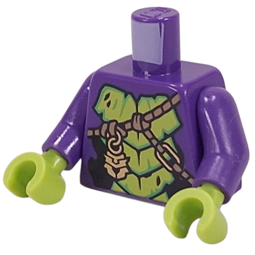 Lego Torso, Lime Scales, Nougat Ropes, Gold Pendant print, Dark Purple Arms, Lime Hands / Dark Purple