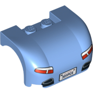 Lego Vehicle Body, Wheel Arch / Mudguard 3 x 4 x 1 2/3 Curved with Back with Tail Lights, Exhaust and '301PCE' License Plate Print