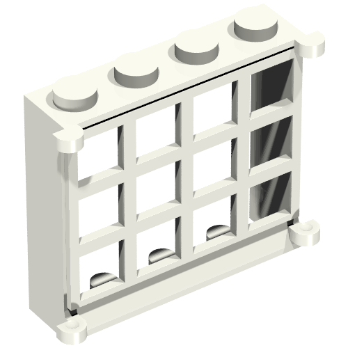 Lego Minitalia Window 1 x 4 x 3 with 12 Panes / White