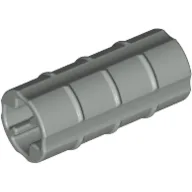 Technic Axle Connector Ridged [with x Hole x Orientation] / Light Gray