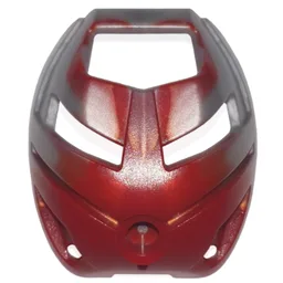 Large Figure Mask Ruru with Marbled Pearl Light Gray Pattern (Nuhrii) / Dark Red