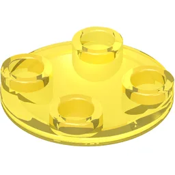 Plate Round 2 x 2 with Rounded Bottom [Boat Stud] / Trans-Yellow