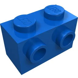 Brick Special 1 x 2 with 2 Studs on 1 Side / Blue