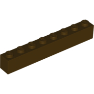 Lego Brick 1 x 8 / Dark Brown
