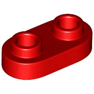 Plate Special 1 x 2 Rounded with 2 Open Studs / Red