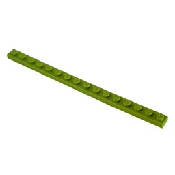Modulex Plate 1 x 16 with M on Studs / Modulex Olive Green