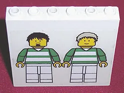 Brick 1 x 6 x 5 with Two Soccer Players Pattern (Sticker) - Sets 3414 / 3419