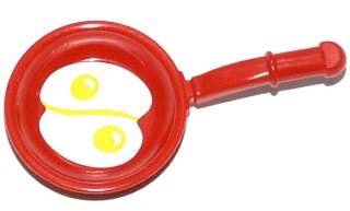 Lego Friends Accessories Frying Pan with 2 Fried Eggs Pattern (Sticker) - Set 41034