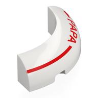 Lego Brick Round Corner 4 x 4 x 1 with Red Line, 'PAPA' print