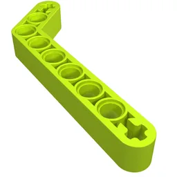 Technic Beam 1 x 9 Bent (7 - 3) Thick / Lime
