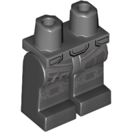 Lego Hips and Black Legs with Dark Bluish Gray Body Armor and Knee Pads, Thigh Strap with Buckle Print / Dark Bluish Gray