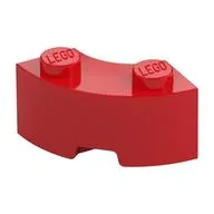 Brick Round Corner 2 x 2 Macaroni with Stud Notch and Reinforced Underside [New Style] / Red