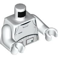 Lego Torso Armor with Black, Gray and Dark Gray Lines Print, White Arms and Hands / White