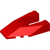 Brick Wedged, Sloped 6 x 4 Cutout, Stud Notches / Red