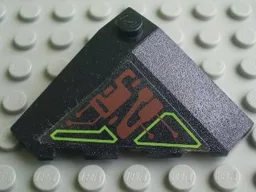 Wedge 4 x 4 (Slope 18 Corner) with Dark Red and Lime Circuitry Pattern (Sticker) - Set 7707