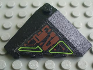 Lego Wedge 4 x 4 (Slope 18 Corner) with Dark Red and Lime Circuitry Pattern (Sticker) - Set 7707
